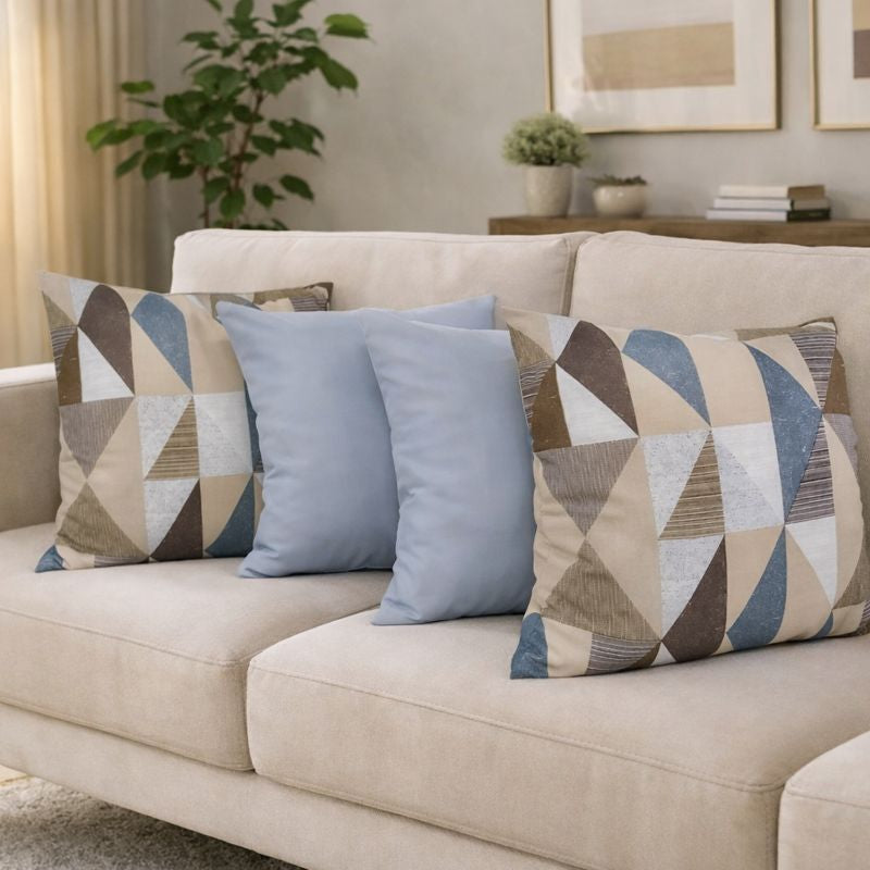 Kit 4 Almofadas Decorativas Estampadas Modernas 50x50 com Enchimento Incluso