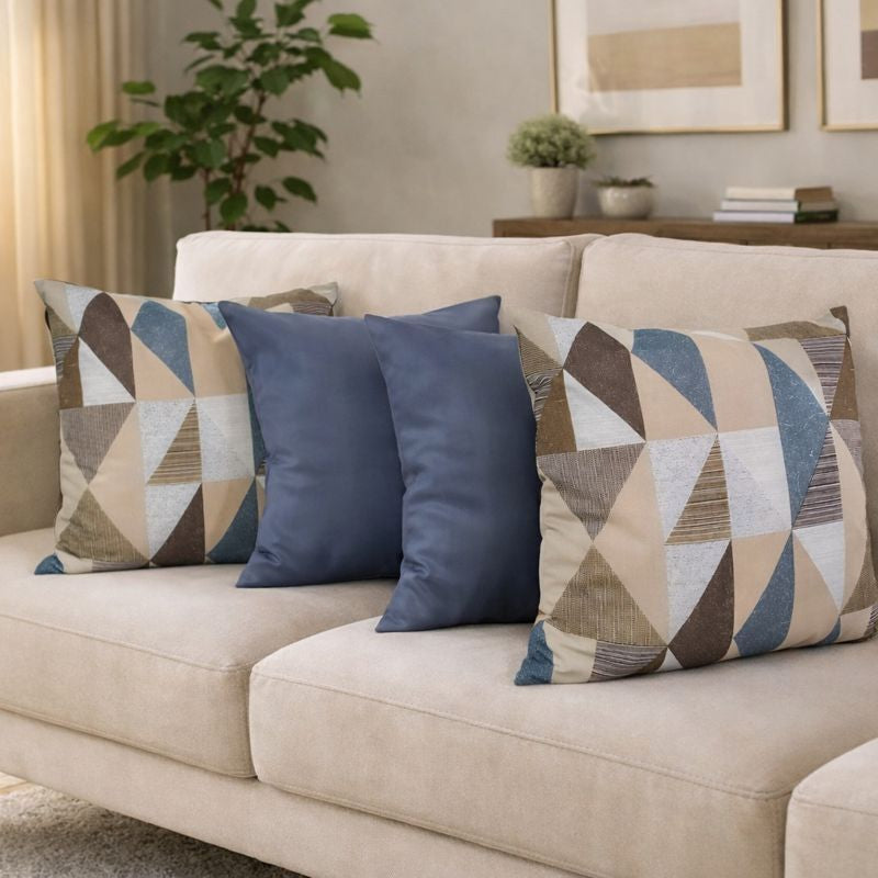Kit 4 Almofadas Decorativas Estampadas Modernas 50x50 com Enchimento Incluso