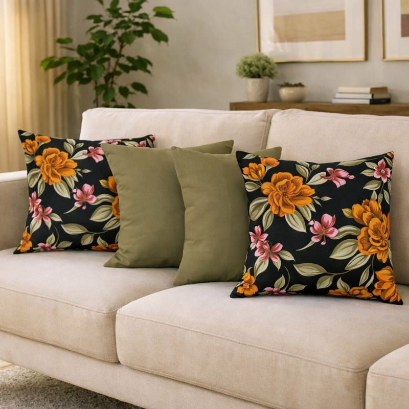Kit 4 Almofadas Decorativas Estampadas Modernas 50x50 com Enchimento Incluso