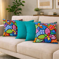 Kit 4 Almofadas Decorativas Estampadas Modernas 50x50 com Enchimento Incluso