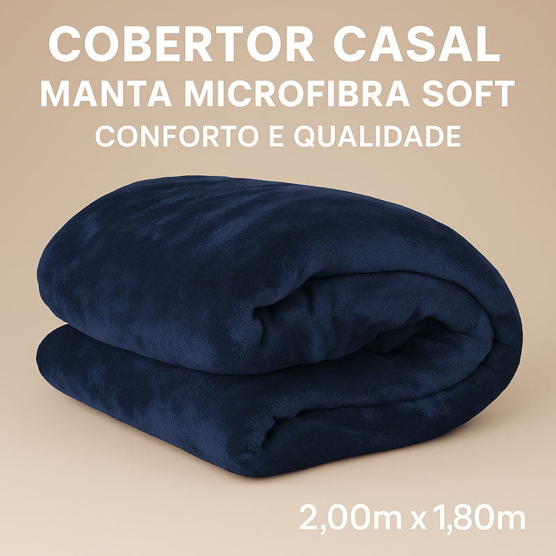 Cobertor Casal - Manta Microfibra Soft - Conforto e Qualidade