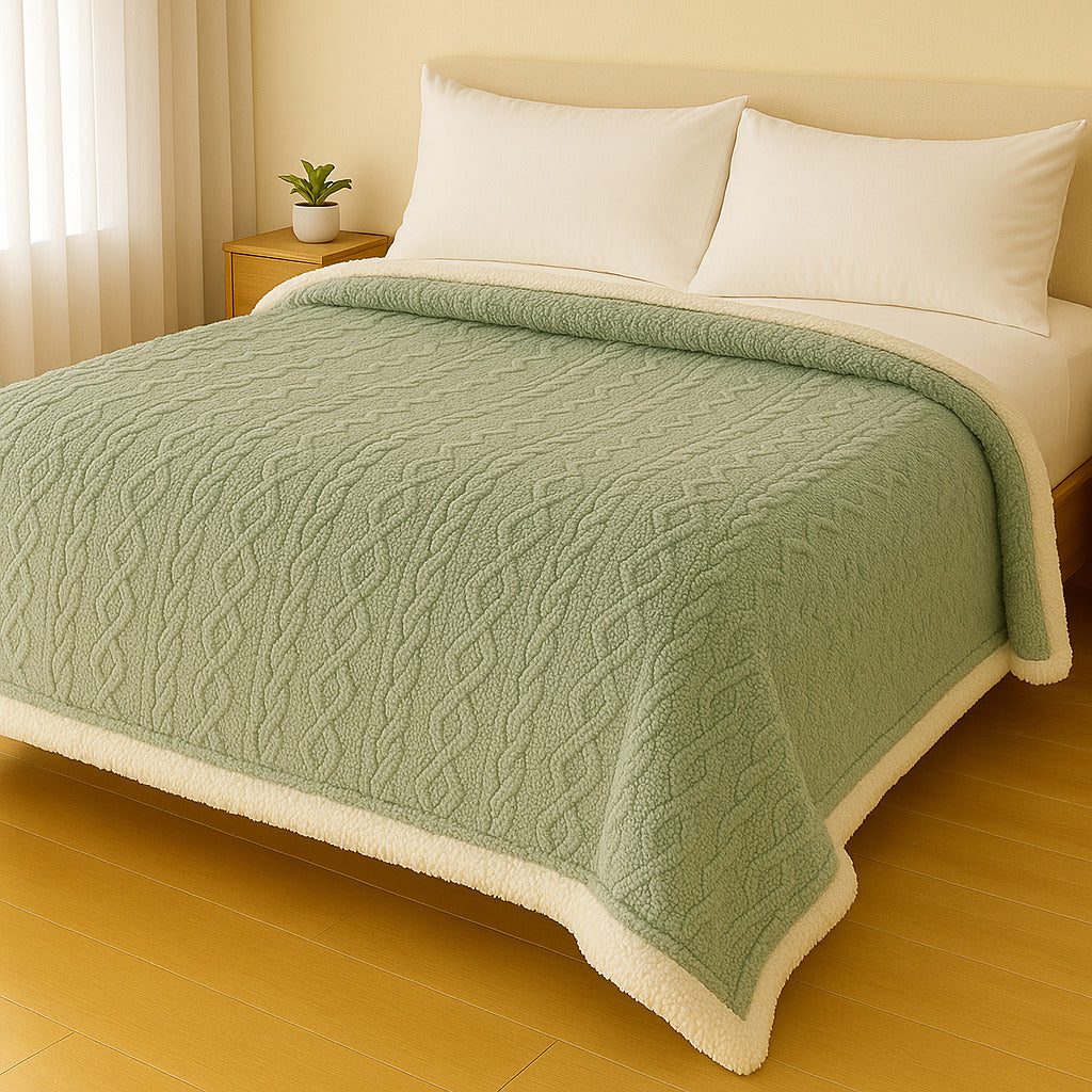 Manta Casal Canelada com Sherpa Glamour 2,20 x 1,90 – Super Macia e Aconchegante
