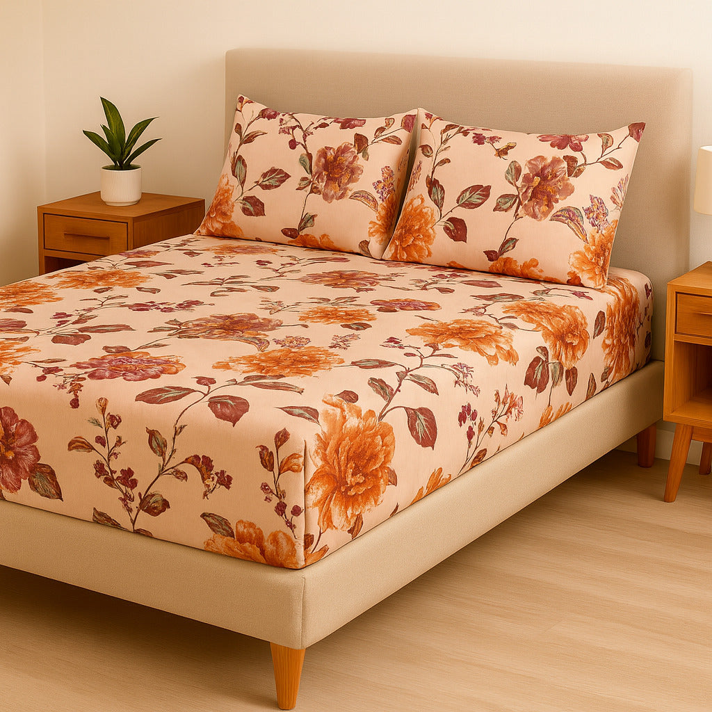 Jogo de Cama Casal 3 Peças Micropercal Premium – Lençol com Elástico e Fronhas