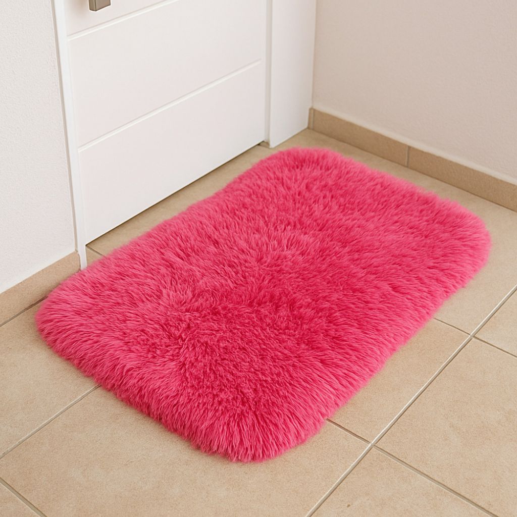 Tapete para Quarto Capacho Felpudo 60x40 – Antiderrapante, Macio e Antiácaro