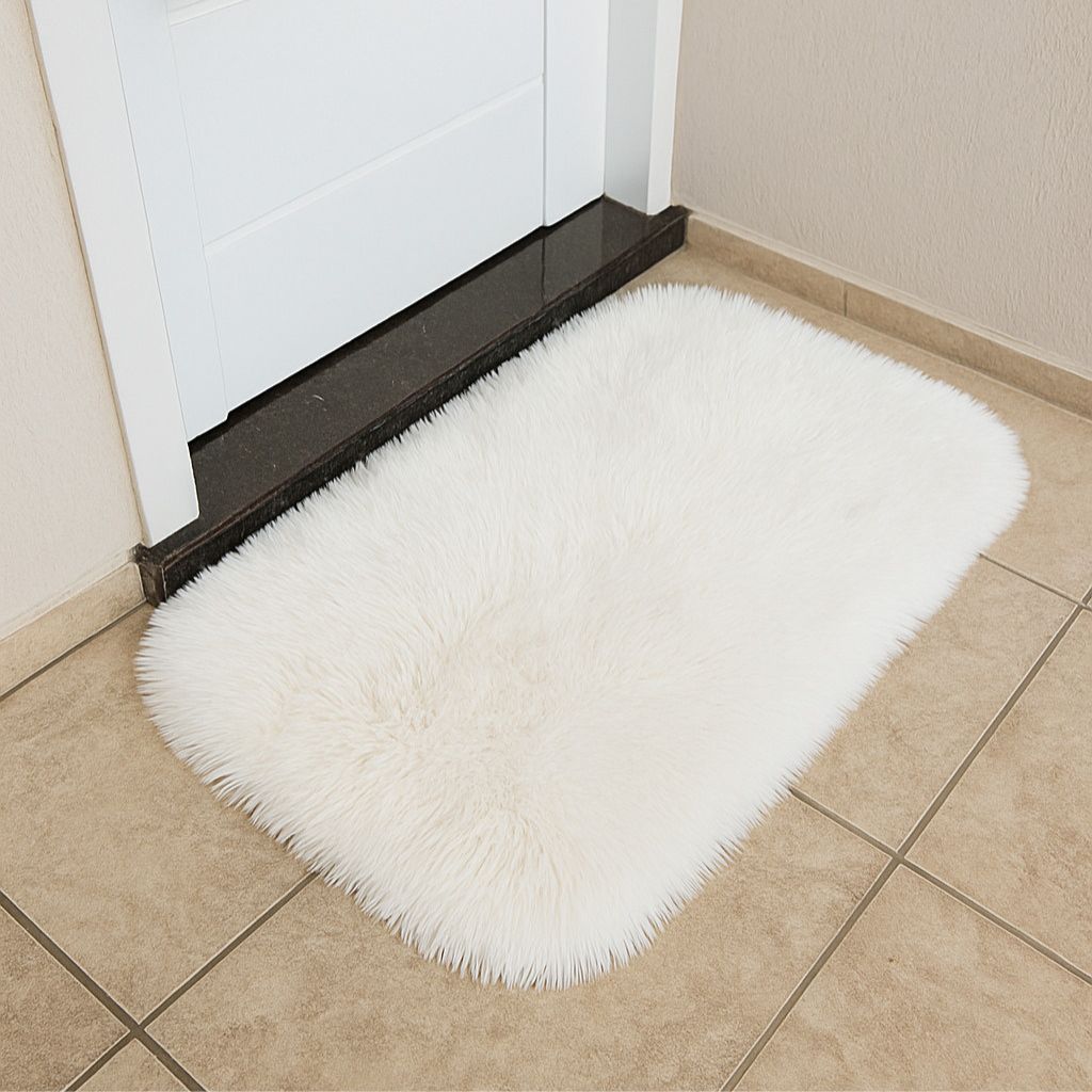 Tapete para Quarto Capacho Felpudo 60x40 – Antiderrapante, Macio e Antiácaro