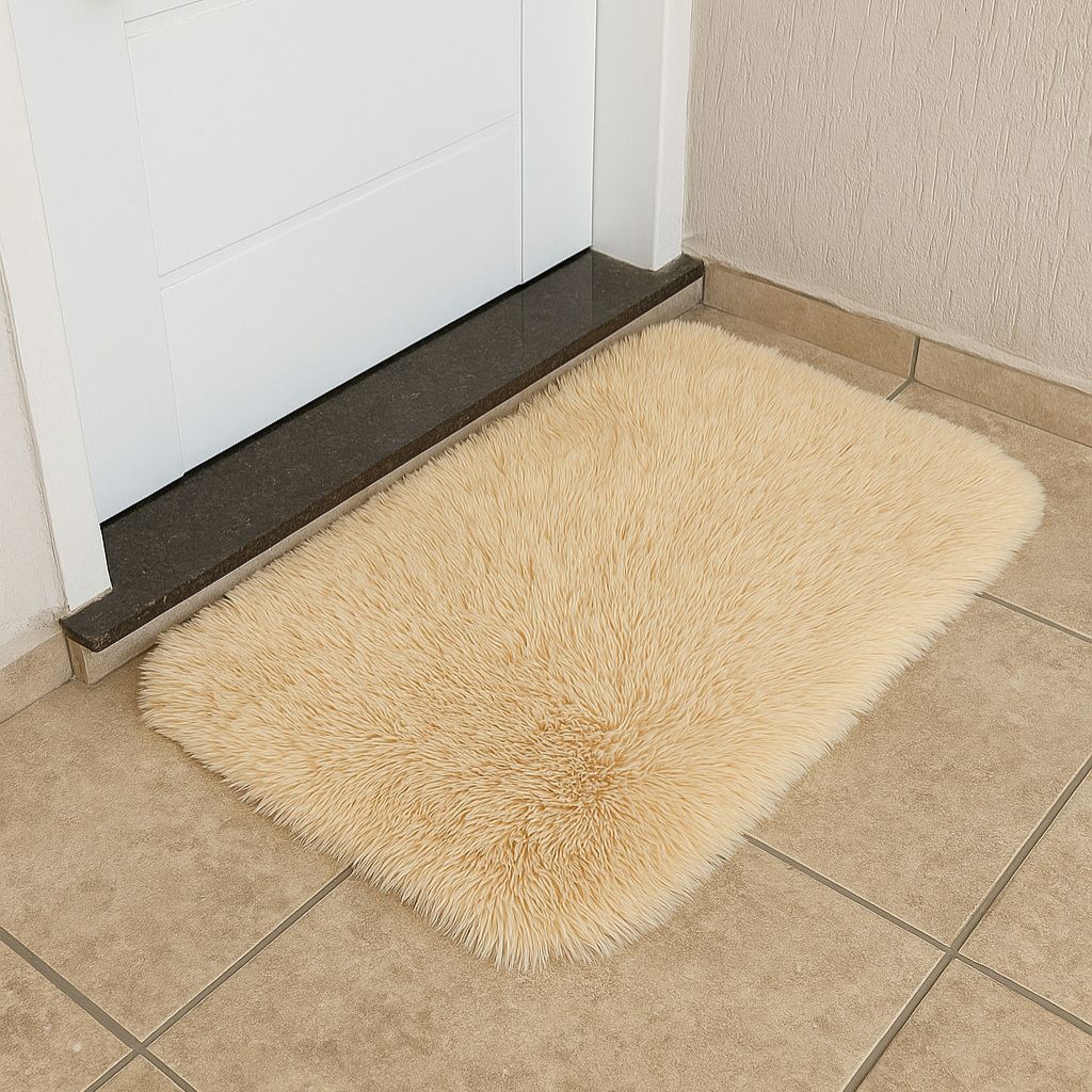 Tapete para Quarto Capacho Felpudo 60x40 – Antiderrapante, Macio e Antiácaro
