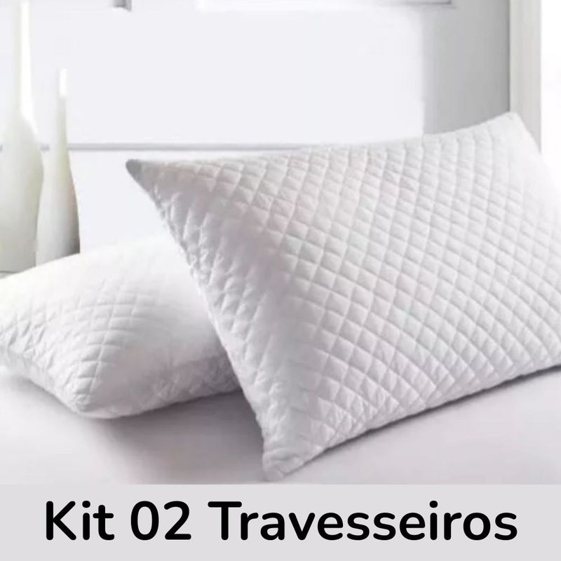 Kit 02 Travesseiros Antialérgico e Antiácaro – Mais Conforto e Noites Tranquilas