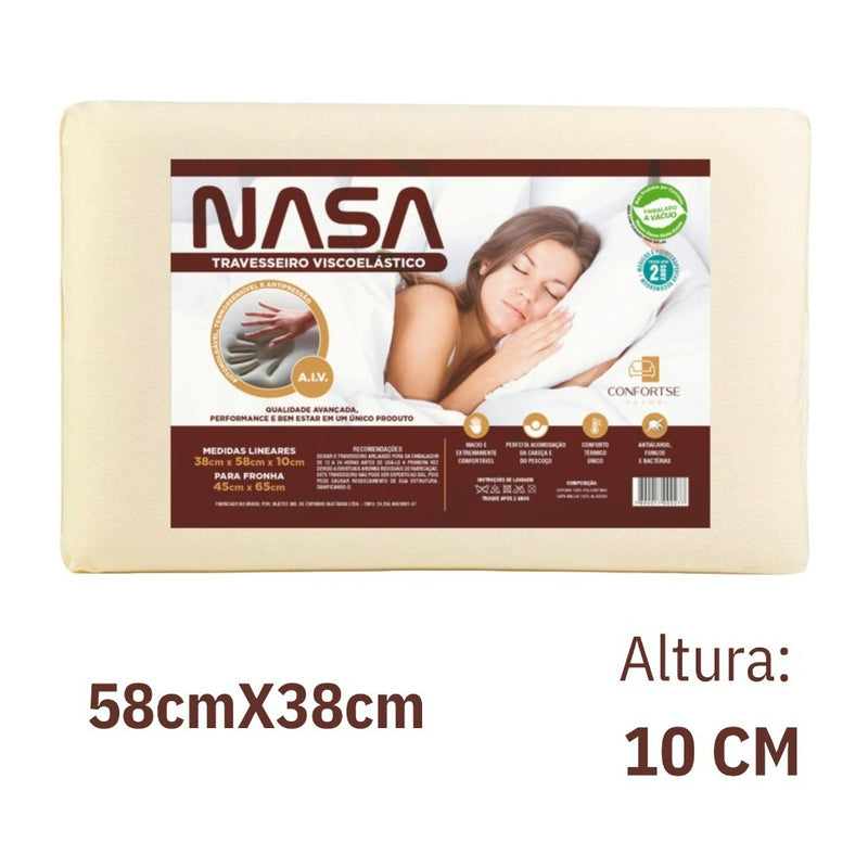 Travesseiro Nasa Ortopédico Antialérgico