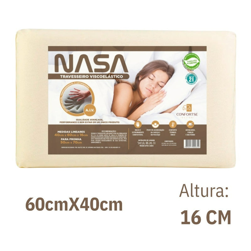 Travesseiro Nasa Ortopédico Antialérgico