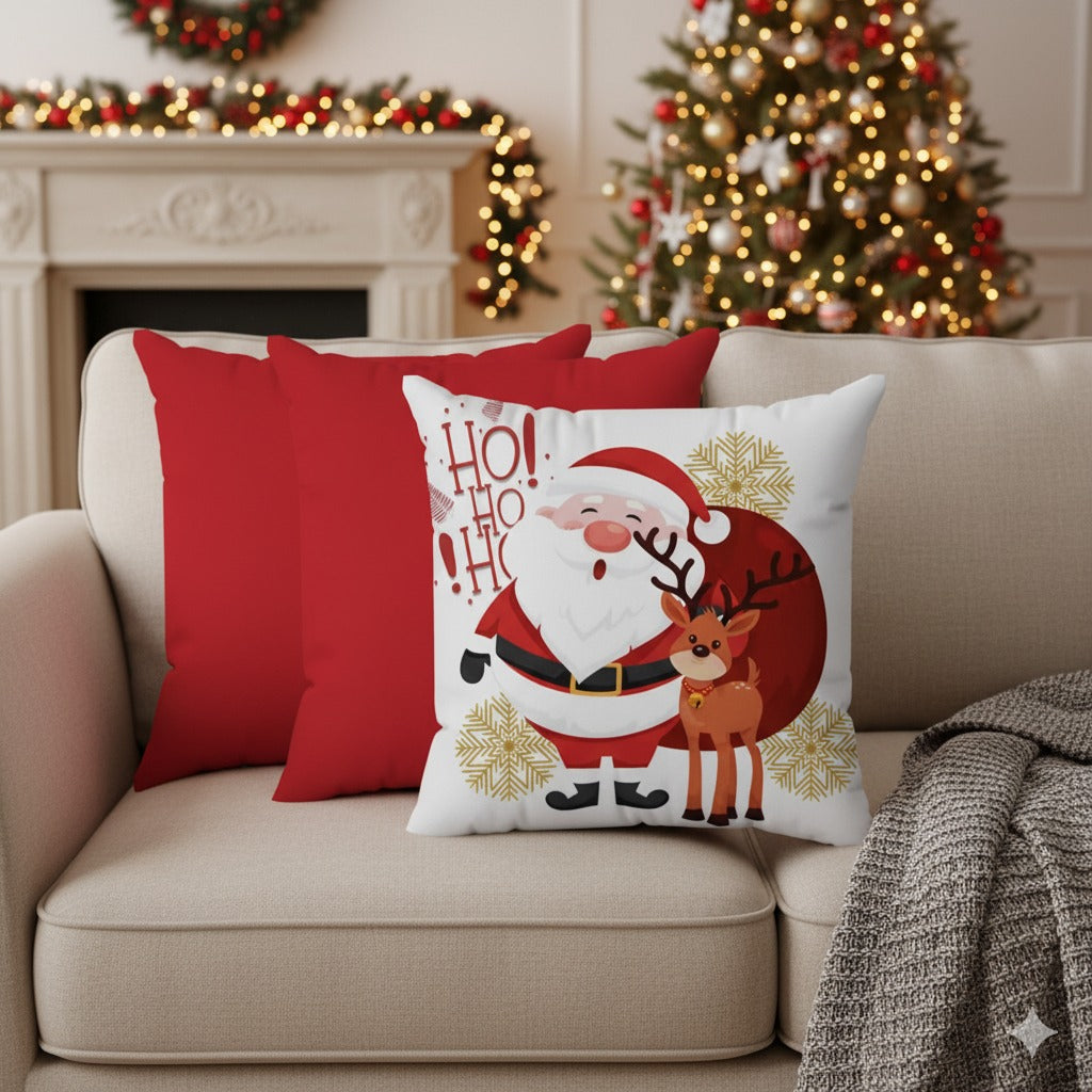 Kit 3 Capas Almofadas Decorativas Natal Papai Noel – Decoração de Natal Para Sala
