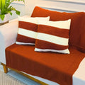 Kit Manta de Tricot Sofá Poltrona 150x100cm Decorativa de Alto Padrão com 2 Capas de Almofadas 45x45cm