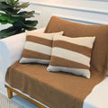Kit Manta de Tricot Sofá Poltrona 150x100cm Decorativa de Alto Padrão com 2 Capas de Almofadas 45x45cm