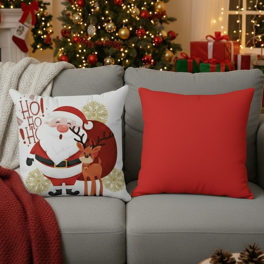Kit 3 Capas Almofadas Decorativas Natal Papai Noel – Decoração de Natal Para Sala