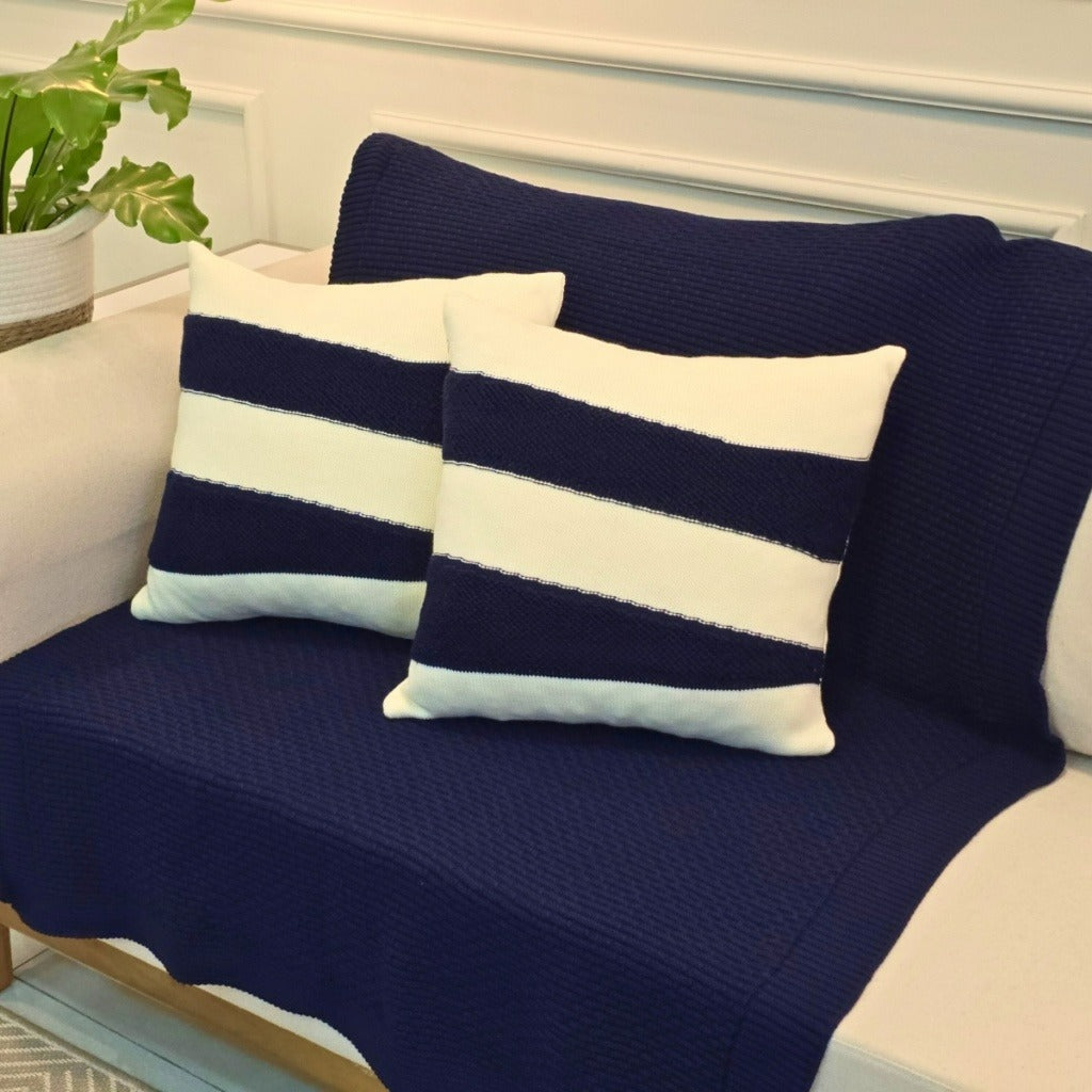 Kit Manta de Tricot Sofá Poltrona 150x100cm Decorativa de Alto Padrão com 2 Capas de Almofadas 45x45cm
