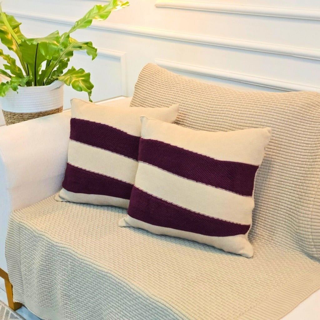 Kit Manta de Tricot Sofá Poltrona 150x100cm Decorativa de Alto Padrão com 2 Capas de Almofadas 45x45cm