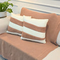 Kit Manta de Tricot Sofá Poltrona 150x100cm Decorativa de Alto Padrão com 2 Capas de Almofadas 45x45cm